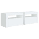 vidaXL 2 db fehér éjjeliszekrény LED-del 60 x 35 x 40 cm