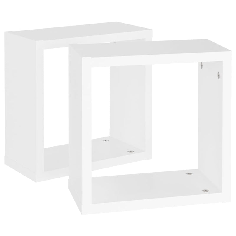vidaXL 2 db fehér fali kockapolc 30 x 15 x 30 cm