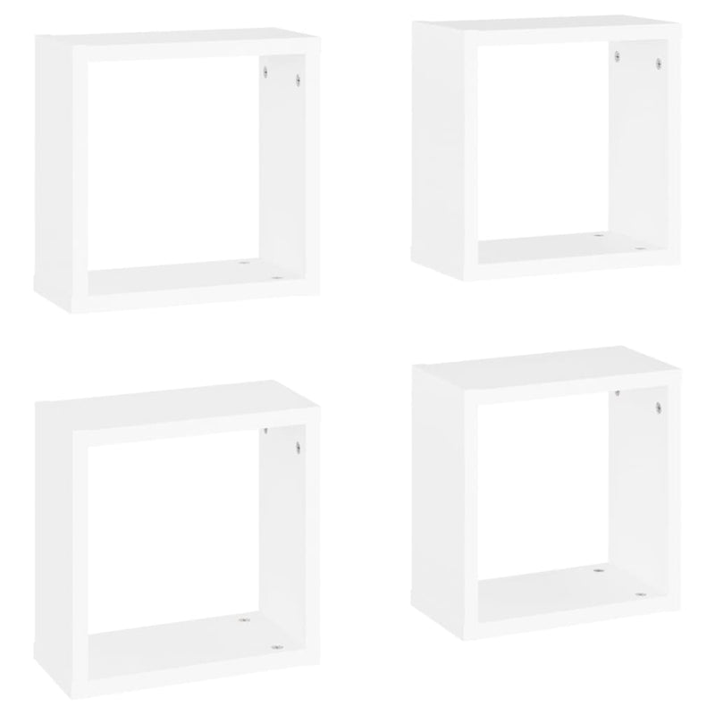 vidaXL 4 db fehér fali kockapolc 30 x 15 x 30 cm