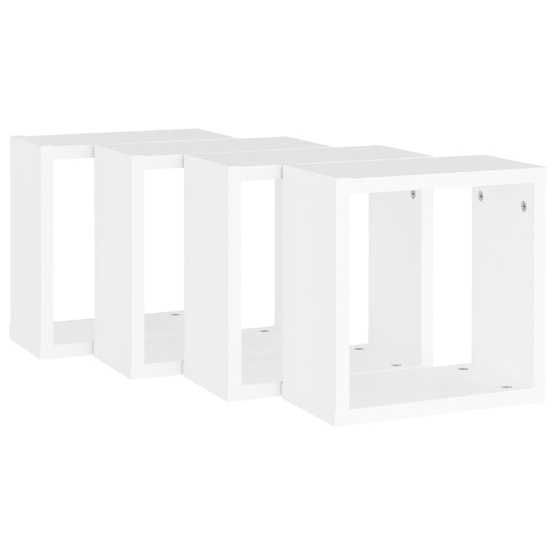vidaXL 4 db fehér fali kockapolc 30 x 15 x 30 cm