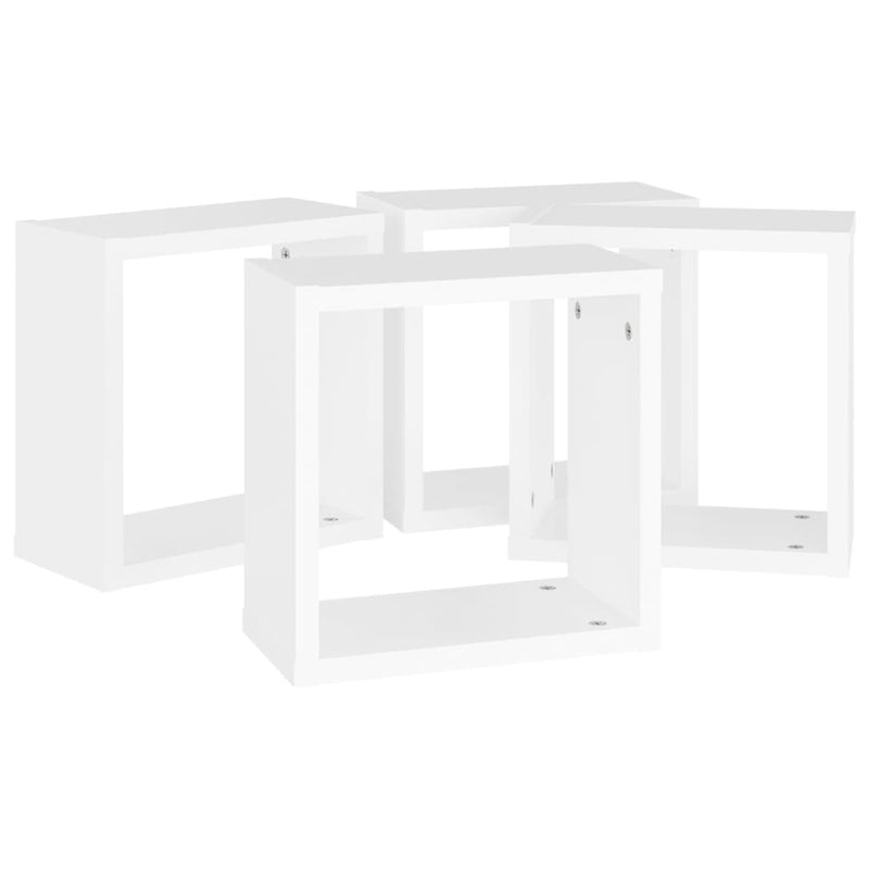 vidaXL 4 db fehér fali kockapolc 30 x 15 x 30 cm