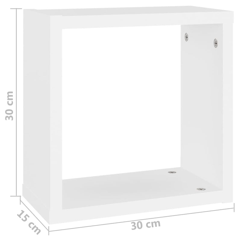 vidaXL 4 db fehér fali kockapolc 30 x 15 x 30 cm