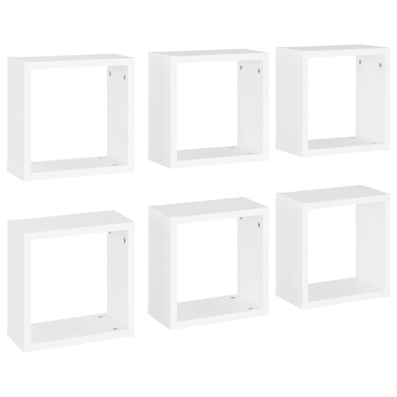 vidaXL 6 db fehér fali kockapolc 30 x 15 x 30 cm
