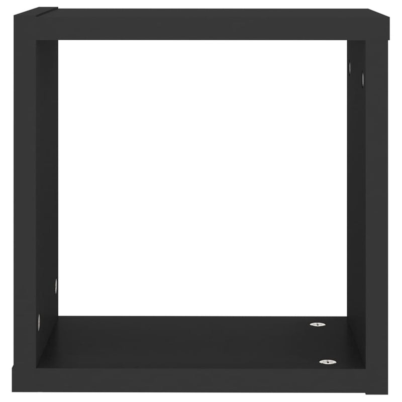 vidaXL 6 db fekete fali kockapolc 30 x 15 x 30 cm