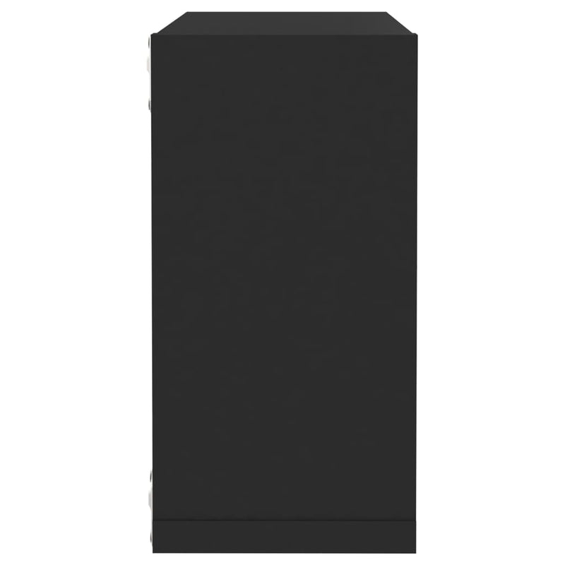 vidaXL 6 db fekete fali kockapolc 30 x 15 x 30 cm