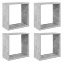 vidaXL 4 db betonszürke fali kockapolc 30 x 15 x 30 cm