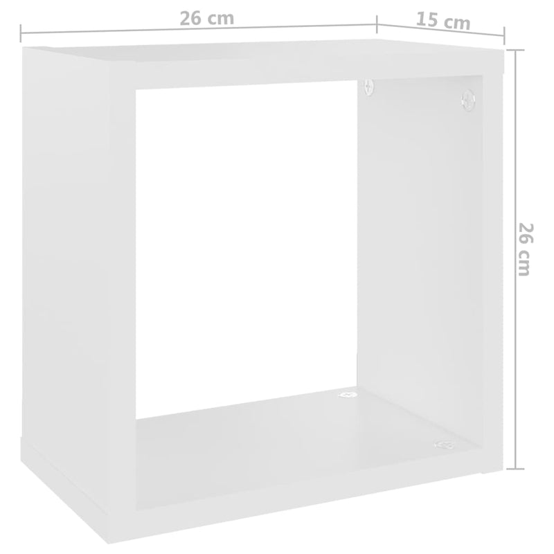 vidaXL 4 db fehér fali kockapolc 26 x 15 x 26 cm