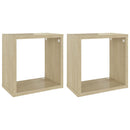 vidaXL 2 db sonoma-tölgyszínű forgácslap fali kockapolc 26x15x26 cm