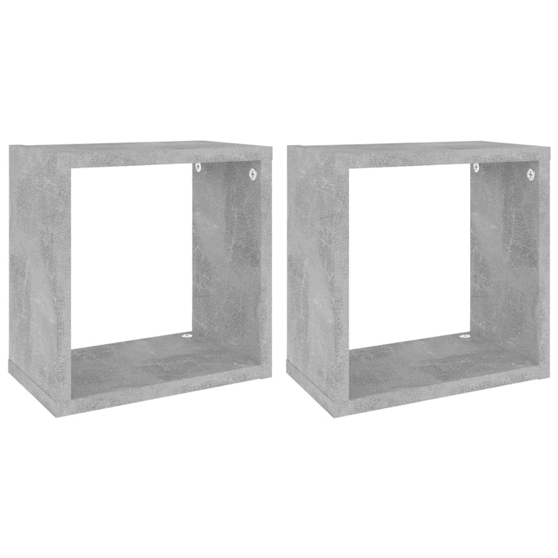 vidaXL 2 db betonszürke fali kockapolc 26 x 15 x 26 cm