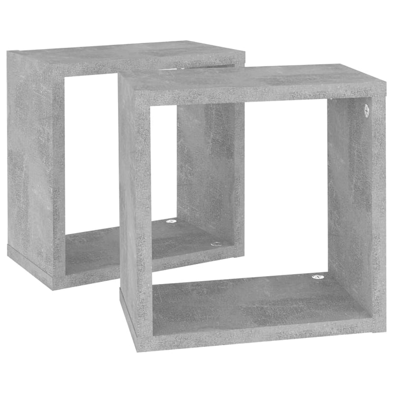 vidaXL 2 db betonszürke fali kockapolc 26 x 15 x 26 cm