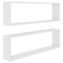 vidaXL 2 db fehér szerelt fa fali polc 100 x 15 x 30 cm
