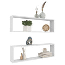 vidaXL 2 db fehér szerelt fa fali polc 100 x 15 x 30 cm