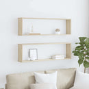 vidaXL 2 db sonoma tölgy színű szerelt fa fali polc 100 x 15 x 30 cm