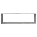 vidaXL 2 db betonszürke szerelt fa fali polc 100 x 15 x 30 cm