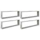 vidaXL 4 db betonszürke szerelt fa fali polc 100 x 15 x 30 cm