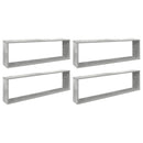 vidaXL 4 db betonszürke szerelt fa fali polc 100 x 15 x 30 cm