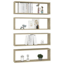 vidaXL 4 db sonoma tölgy színű szerelt fa fali polc 80 x 15 x 26,5 cm