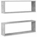 vidaXL 2 db betonszürke szerelt fa fali kockapolc 80 x 15 x 26,5 cm