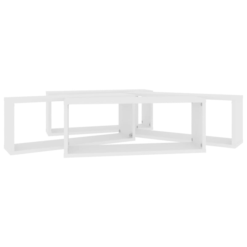 vidaXL 4 db fehér szerelt fa négyszögű fali polc 60 x 15 x 23 cm
