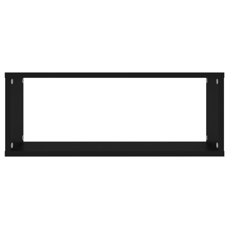 vidaXL 2 db fekete szerelt fa négyszögű fali polc 60 x 15 x 23 cm