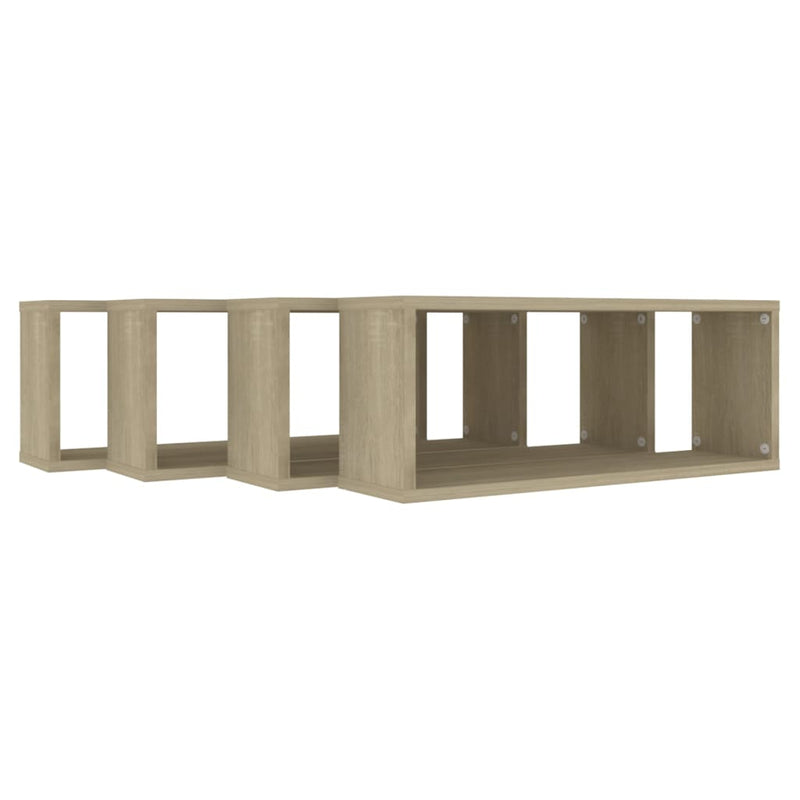 vidaXL 4 db sonoma tölgy szerelt fa négyszögű fali polc 60x15x23cm
