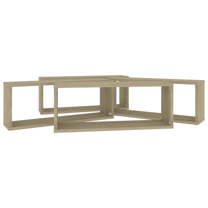 vidaXL 4 db sonoma tölgy szerelt fa négyszögű fali polc 60x15x23cm