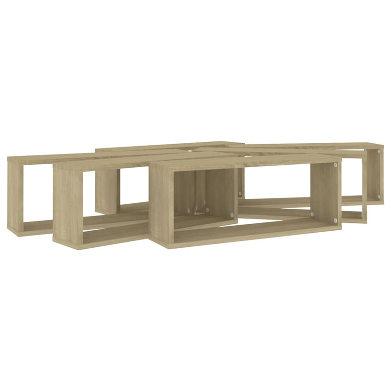 vidaXL 6 db sonoma tölgy szerelt fa négyszögű fali polc 60x15x23cm