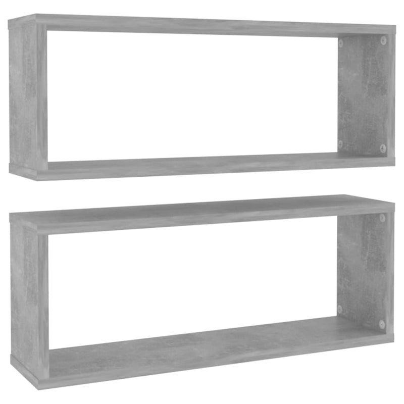 vidaXL 2 db betonszürke szerelt fa négyszögű fali polc 60 x 15 x 23 cm