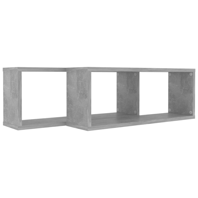 vidaXL 2 db betonszürke szerelt fa négyszögű fali polc 60 x 15 x 23 cm