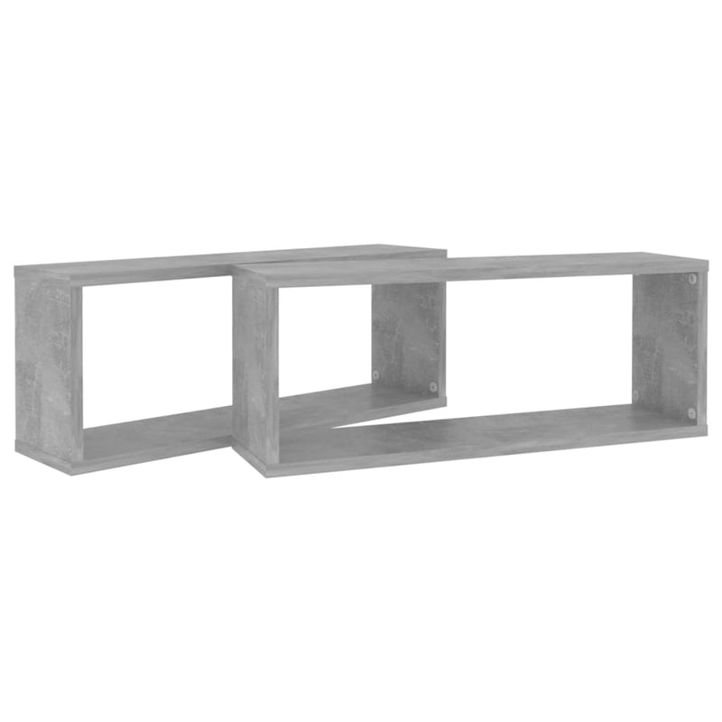 vidaXL 2 db betonszürke szerelt fa négyszögű fali polc 60 x 15 x 23 cm