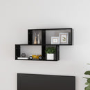 vidaXL fekete szerelt fa fali polc 100 x 18 x 53 cm