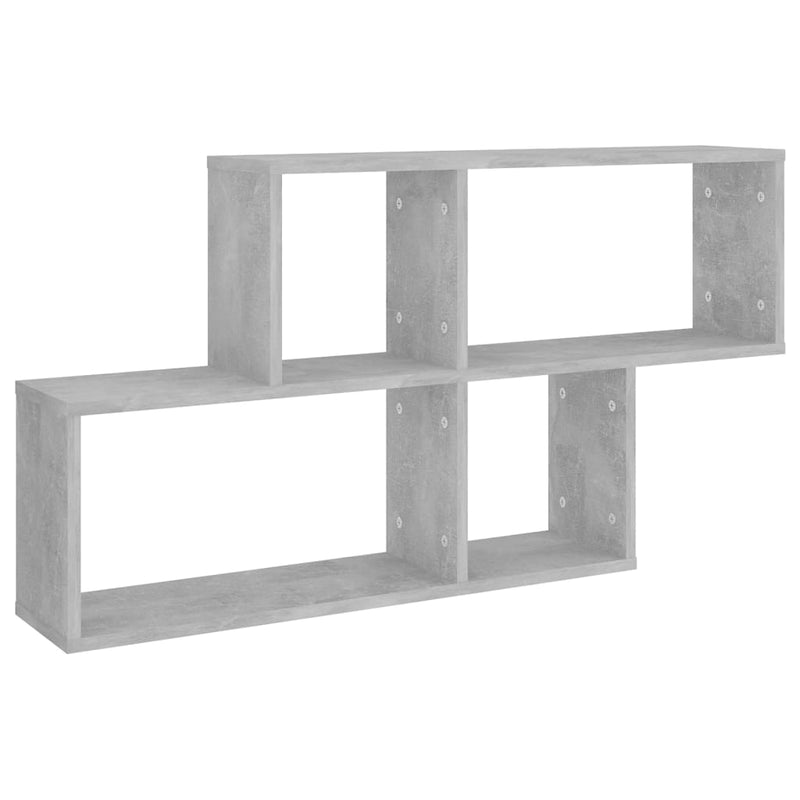 vidaXL betonszürke szerelt fa fali polc 100 x 18 x 53 cm