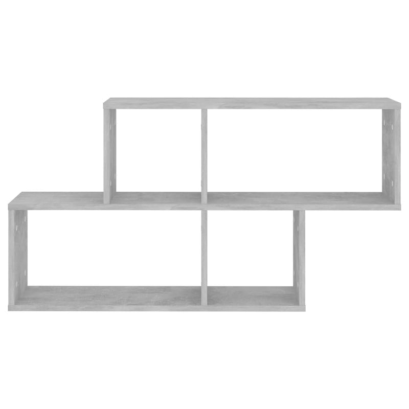 vidaXL betonszürke szerelt fa fali polc 100 x 18 x 53 cm