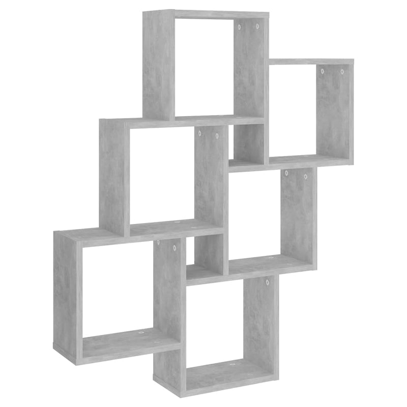 vidaXL betonszürke szerelt fa négyszögű fali polc 78 x 15 x 93 cm