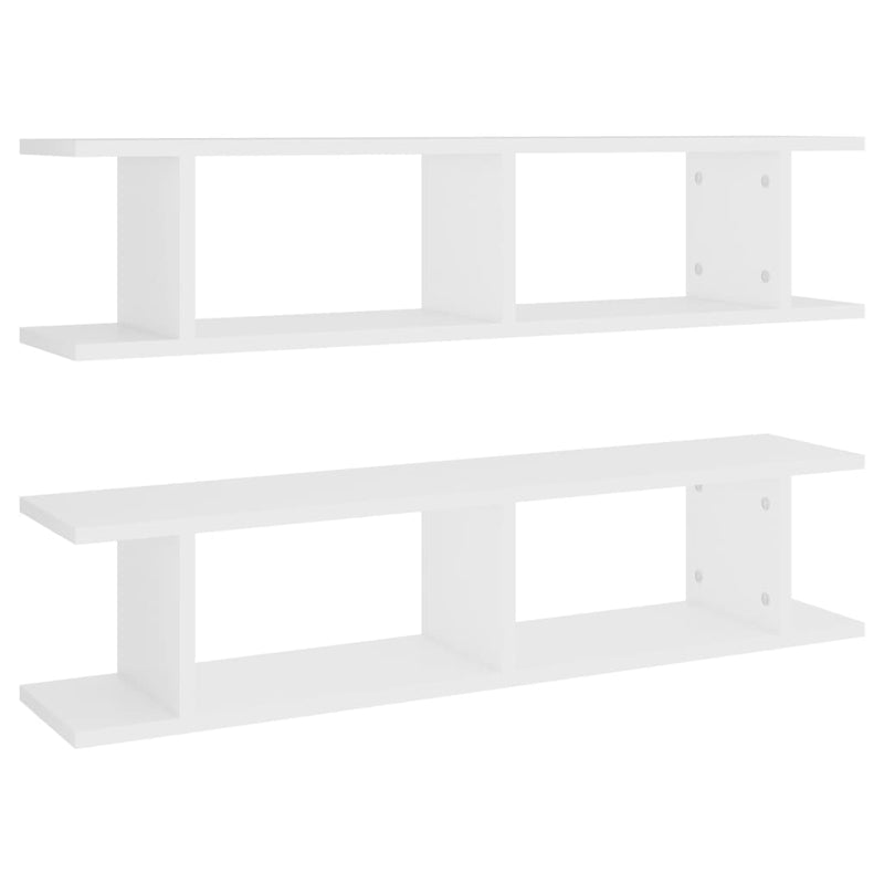 vidaXL 2 db fehér forgácslap fali polc 90 x 18 x 20 cm