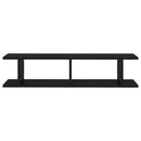 vidaXL 2 db fekete forgácslap fali polc 90 x 18 x 20 cm