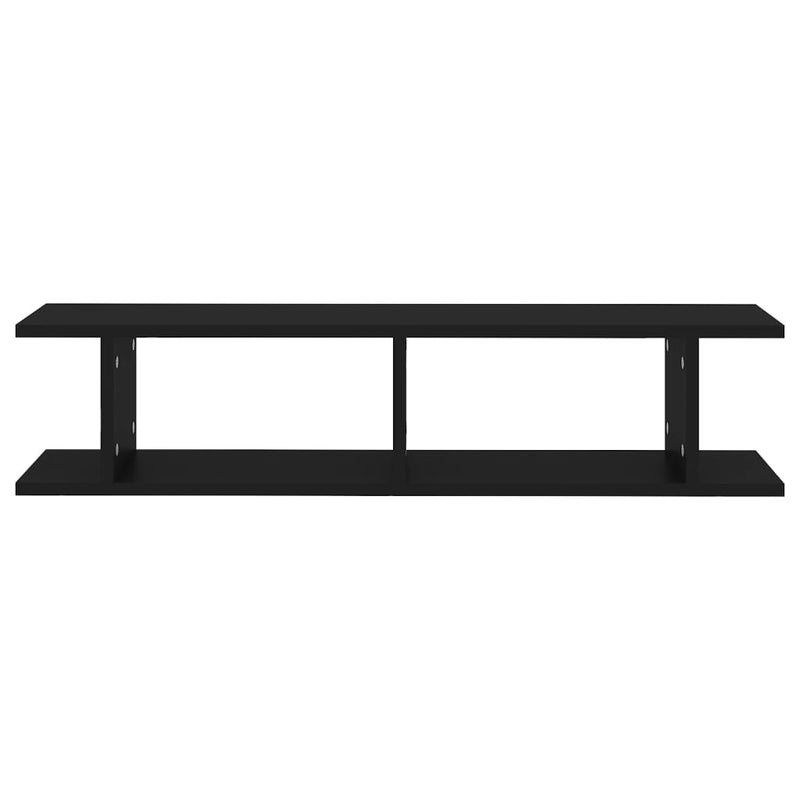vidaXL 2 db fekete forgácslap fali polc 90 x 18 x 20 cm
