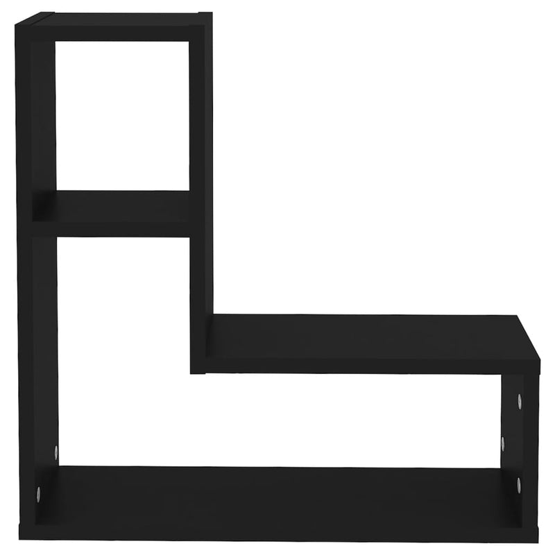 vidaXL 2 db fekete forgácslap fali polc 50 x 15 x 50 cm
