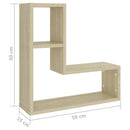 vidaXL 2 db sonoma tölgy színű szerelt fa fali polc 50 x 15 x 50 cm
