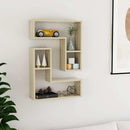 vidaXL 2 db sonoma tölgy színű szerelt fa fali polc 50 x 15 x 50 cm