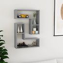 vidaXL 2 db betonszürke szerelt fa fali polc 50 x 15 x 50 cm
