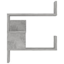 vidaXL betonszürke szerelt fa fali sarokpolc 40 x 40 x 50 cm