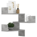vidaXL 2 db betonszürke szerelt fa fali sarokpolc 40 x 40 x 50 cm