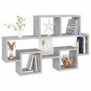 vidaXL autó alakú betonszürke szerelt fa fali polc 82 x 15 x 51 cm