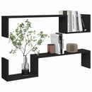 vidaXL 2 db fekete szerelt fa fali polc 100 x 15 x 20 cm