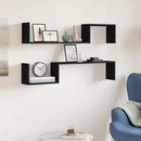 vidaXL 2 db fekete szerelt fa fali polc 100 x 15 x 20 cm