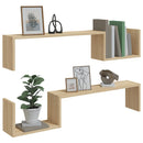 vidaXL 2 db sonoma tölgy színű szerelt fa fali polc 100 x 15 x 20 cm