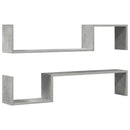 vidaXL 2 db betonszürke szerelt fa fali polc 100 x 15 x 20 cm