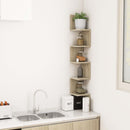 vidaXL sonoma tölgy színű szerelt fa fali sarokpolc 20 x 20 x 127,5 cm