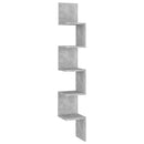 vidaXL betonszürke szerelt fa fali sarokpolc 20 x 20 x 127,5 cm